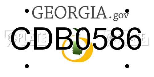 CDB0586 Georgia License Plate