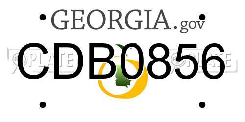 CDB0856 Georgia License Plate