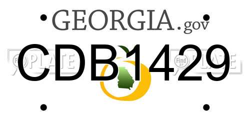 CDB1429 Georgia License Plate