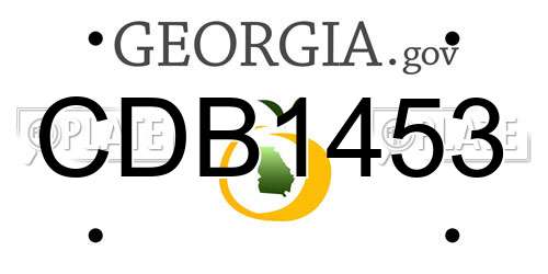 CDB1453 Georgia License Plate
