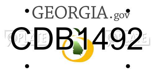 CDB1492 Georgia License Plate