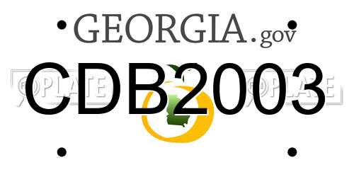 CDB2003 Georgia License Plate