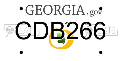 CDB266 Georgia License Plate