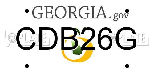 CDB26G Georgia License Plate