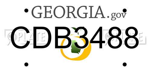 CDB3488 Georgia License Plate
