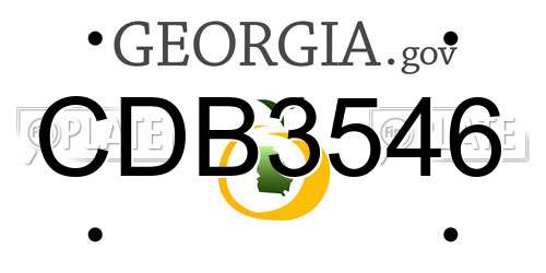 CDB3546 Georgia License Plate
