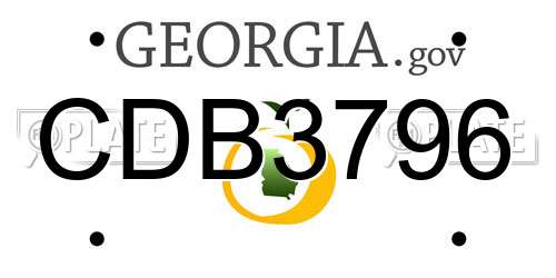 CDB3796 Georgia License Plate