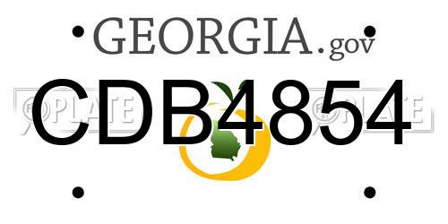 CDB4854 Georgia License Plate