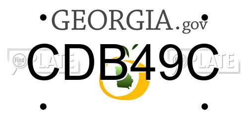 CDB49C Georgia License Plate
