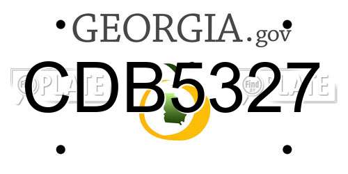 CDB5327 Georgia License Plate