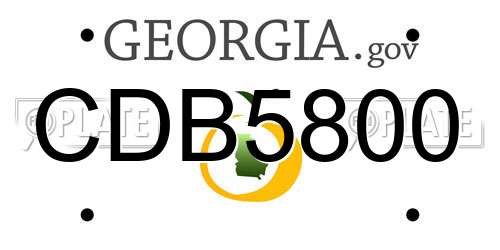 CDB5800 Georgia License Plate