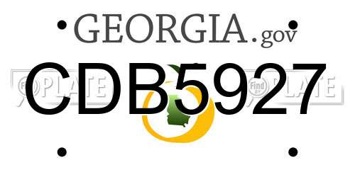 CDB5927 Georgia License Plate