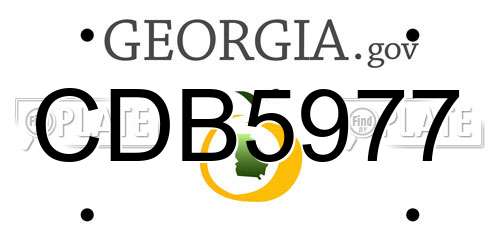 CDB5977 Georgia License Plate
