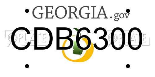 CDB6300 Georgia License Plate