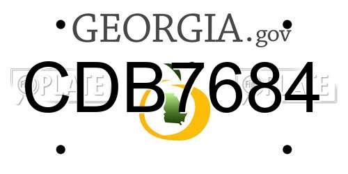 CDB7684 Georgia License Plate