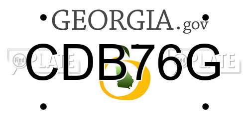 CDB76G Georgia License Plate