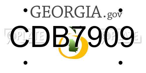 CDB7909 Georgia License Plate