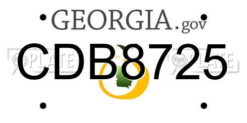 CDB8725 Georgia License Plate