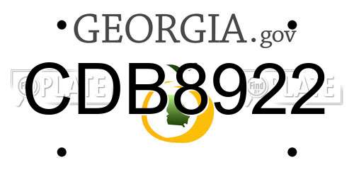 CDB8922 Georgia License Plate
