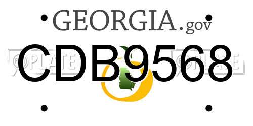 CDB9568 Georgia License Plate