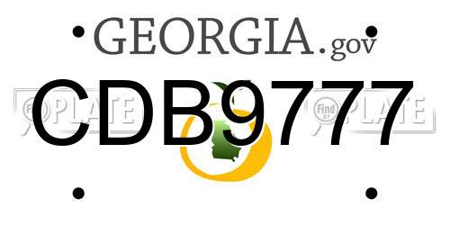 CDB9777 Georgia License Plate