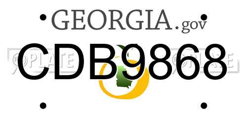CDB9868 Georgia License Plate