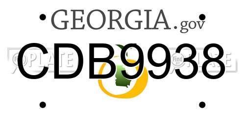 CDB9938 Georgia License Plate