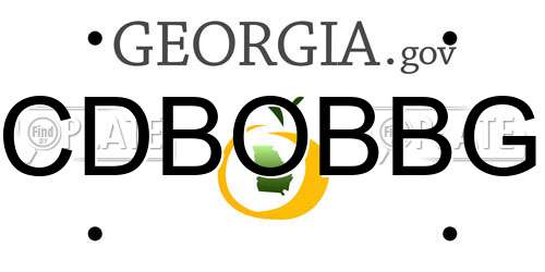 CDBOBBG Georgia License Plate