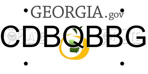CDBQBBG Georgia License Plate