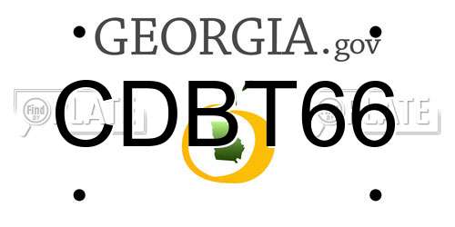 CDBT66 Georgia License Plate