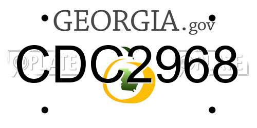 CDC2968 Georgia License Plate