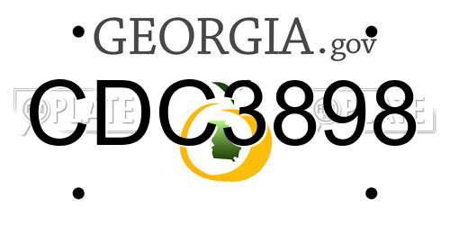 CDC3898 Georgia License Plate
