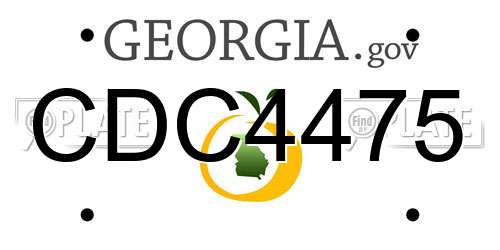 CDC4475 Georgia License Plate
