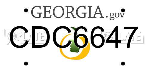 CDC6647 Georgia License Plate