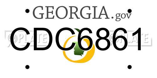CDC6861 Georgia License Plate