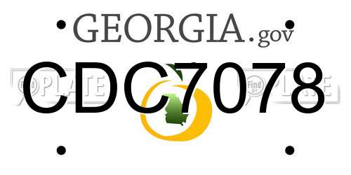 CDC7078 Georgia License Plate