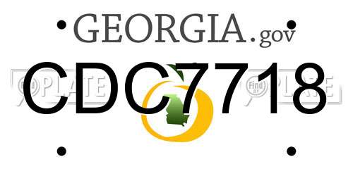 CDC7718 Georgia License Plate