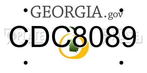 CDC8089 Georgia License Plate