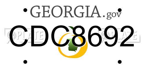 CDC8692 Georgia License Plate