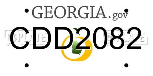 CDD2082 Georgia License Plate