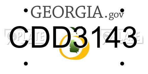 CDD3143 Georgia License Plate