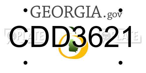 CDD3621 Georgia License Plate
