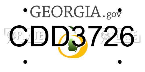 CDD3726 Georgia License Plate