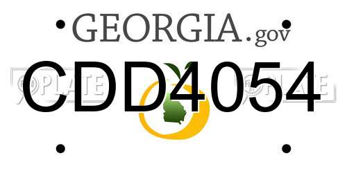 CDD4054 Georgia License Plate