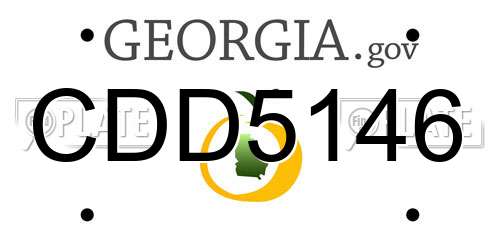 CDD5146 Georgia License Plate