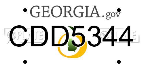 CDD5344 Georgia License Plate