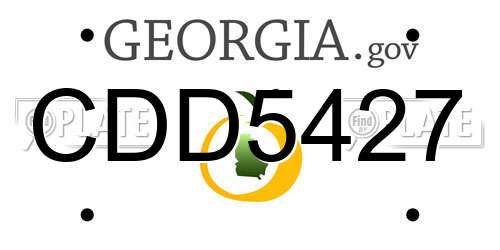 CDD5427 Georgia License Plate