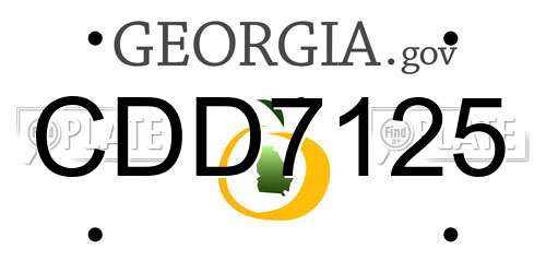 CDD7125 Georgia License Plate
