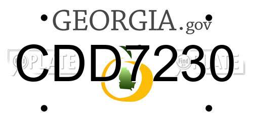 CDD7230 Georgia License Plate