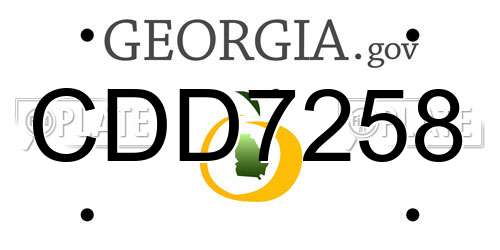 CDD7258 Georgia License Plate